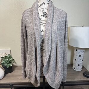 Barefoot Dreams Cozychic Lite Grey Circle Longline Cardigan Sz XS/S Casual Cozy
